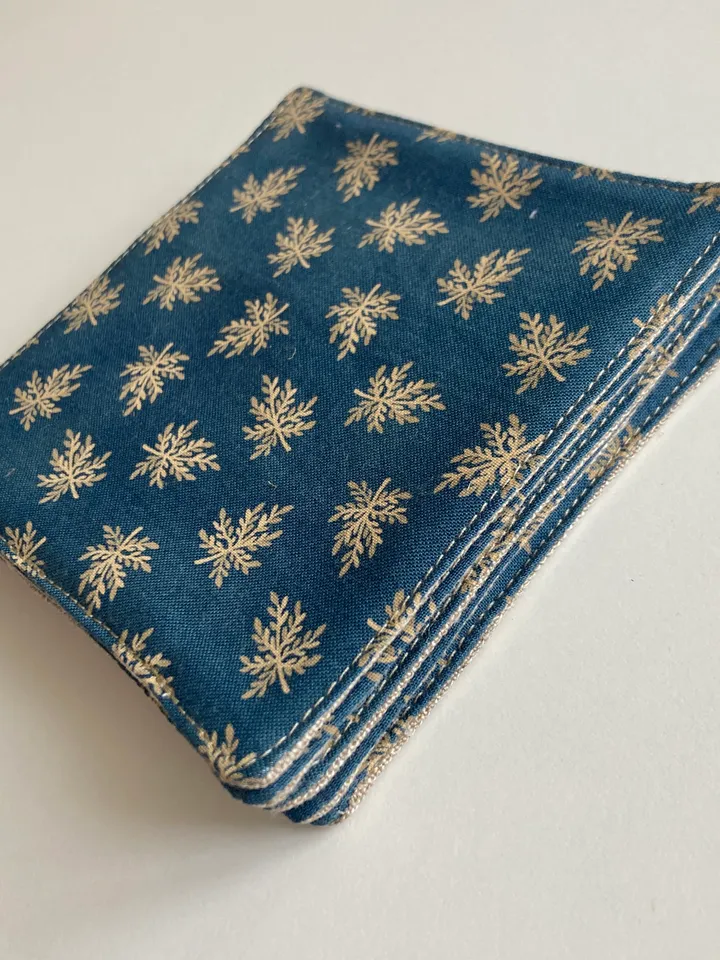 Mug holder Set of 5 Linen coasters 4.5'' x 4.5''