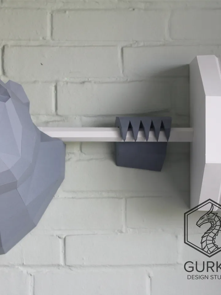 Strong Bear Papercraft, Digital Template, PDF Download, Gurko, Trophy, 3D Low Poly, Pepakura, DIY Origami, Paper Decor, DIY Gift
