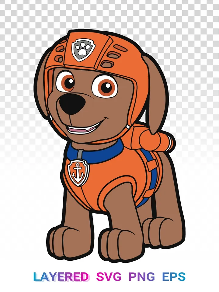 Zuma 🐾 PAW Patrol SVG, PNG Transparent, Kids Birthday Cricut