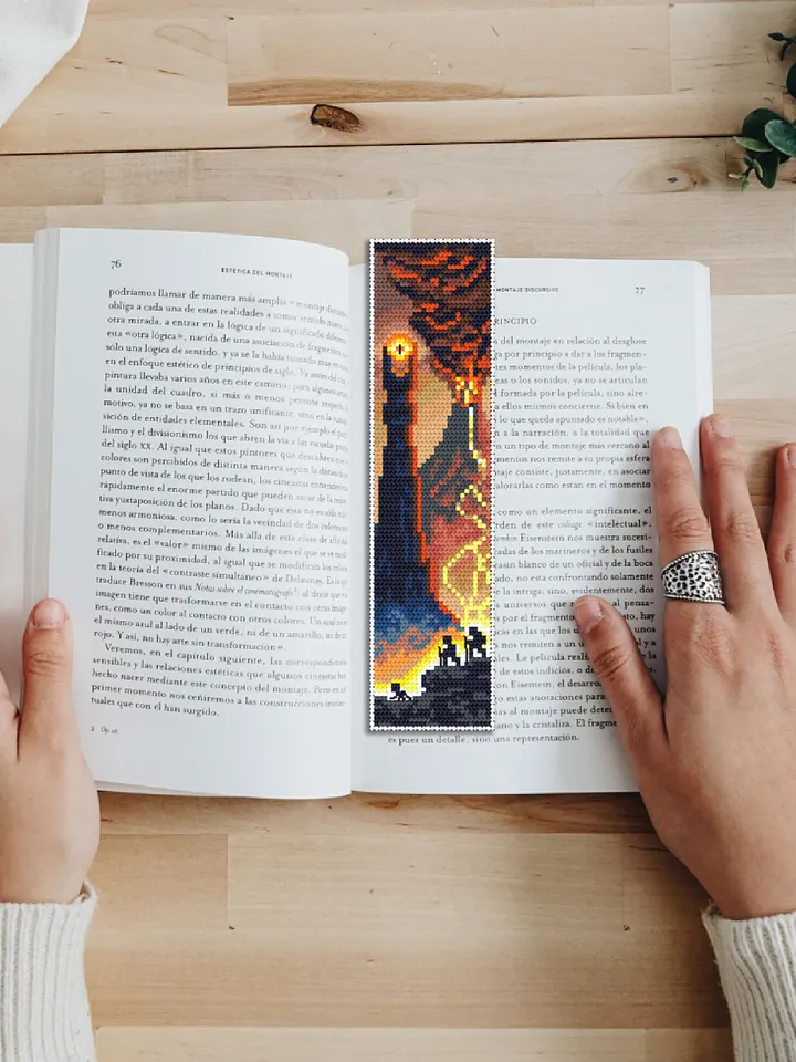 Fantasy bookmark cross stitch pattern download PDF Magic handmade bookmark digital PDF Fairy movie cross stitch Dark tower Wizard world #B72