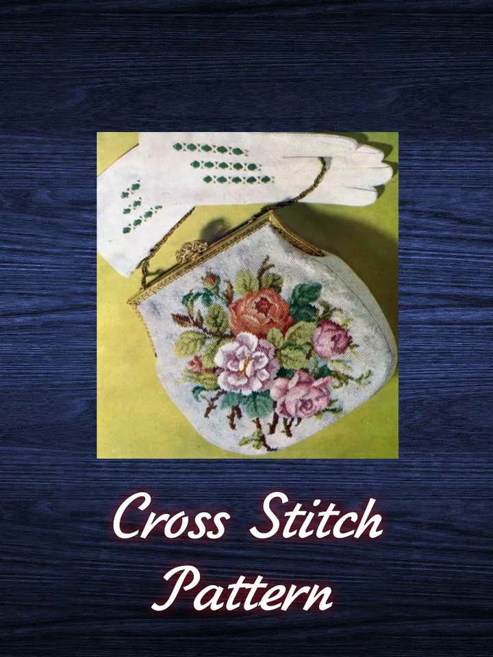Antique Cross Stitch Pattern Antique Bouquet Counted Digital Download PDF