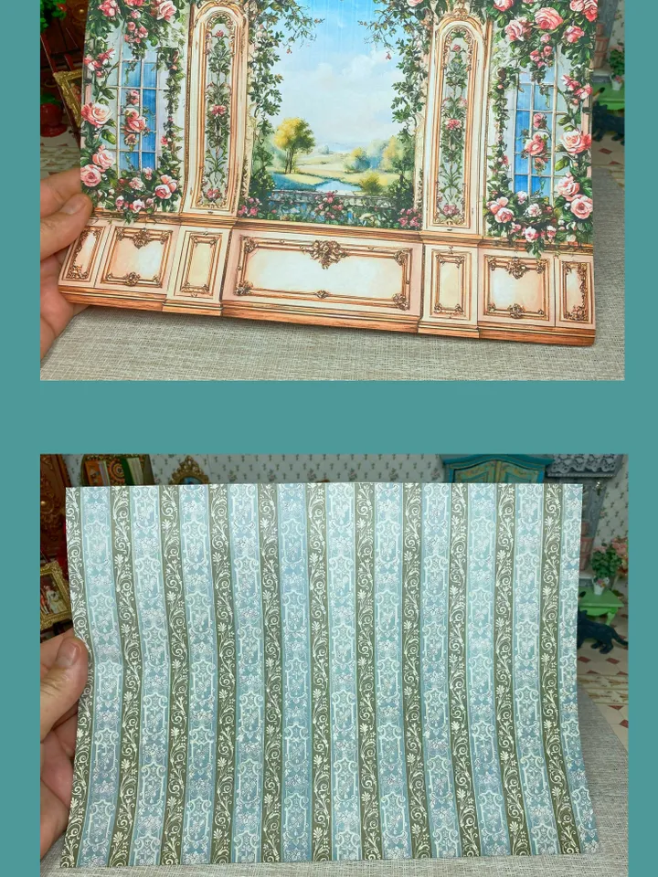 Digital printing. Wallpaper for a dollhouse. 1:12. Author's design.