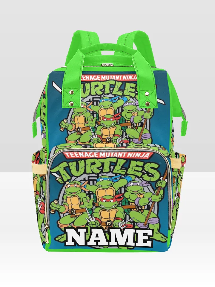 Custom NAME Ninja Turtles Diaper Bag Backpack