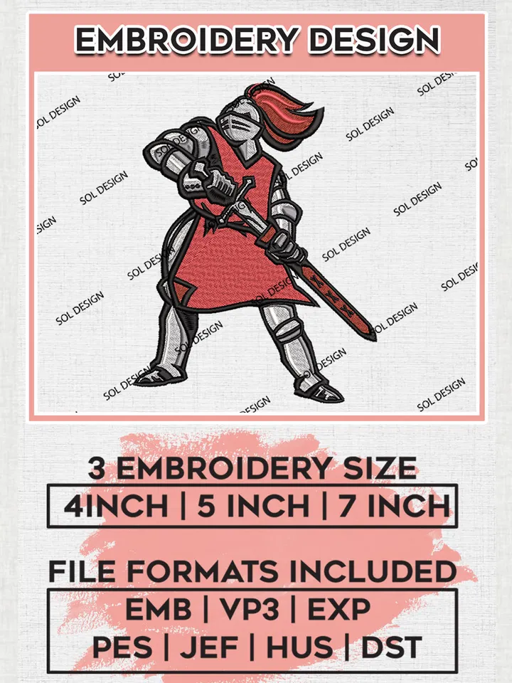 Rutgers Scarlet Knights College Football Team Mascot Logo Embroidery Design Files, NCAA Rutgers Scarlet Knights Machine Embroidery, NCAA Teams, 3 sizes, NCAA Machine embroidery designs, Digital Download