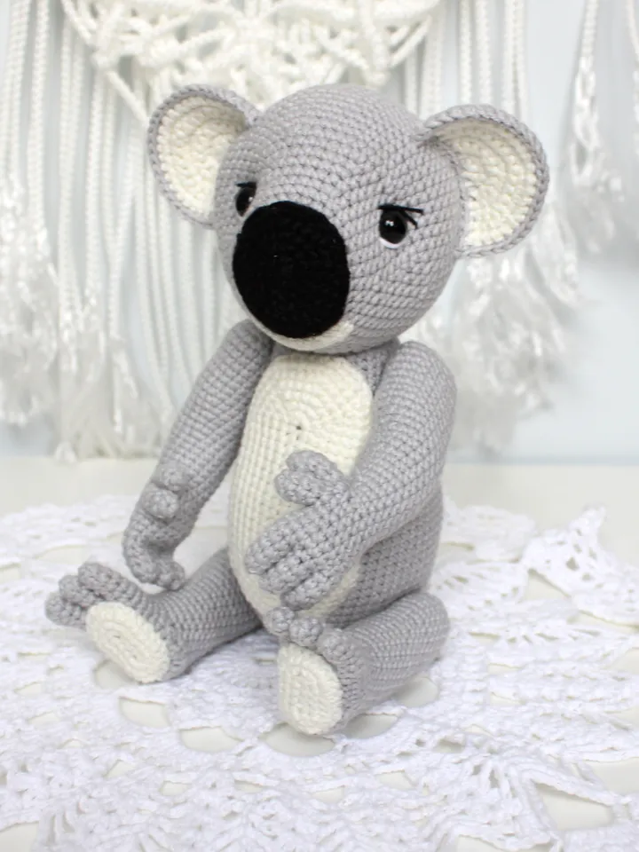Koala crochet pattern PDF in English - Amigurumi safari toy crochet tutorial