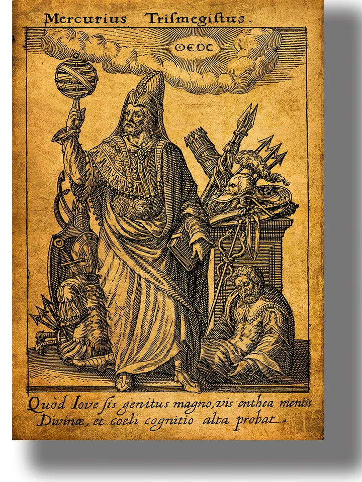 Occult portrait of Hermes Mercurius Trismegistus.