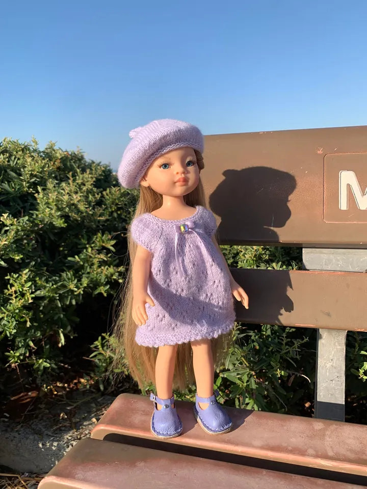 PDF SIMPLE Doll Beret Knitting Pattern & Tutorial Paola Reina digital 12-13 inches engish text