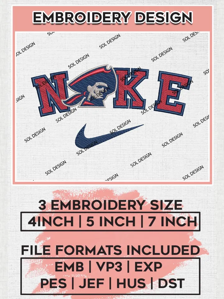 Nike Robert Morris Colonials Machine Embroidery Design, NCAA Robert Morris Colonials Embroidery Design files, NCAA Logo Embroidery Designs, NCAA Machine Embroidery Designs, Digital Download