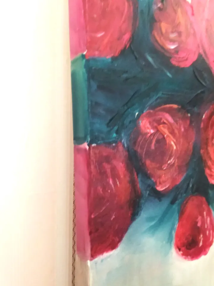 Oil painting "Roses in a bucket"