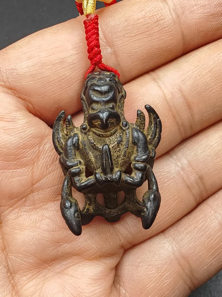 Gandhanra Antique Garuda Amulet, Tibetan Buddhist Pendant,Garula,Suparna,Golden-winged Bird,Made of Thokcha