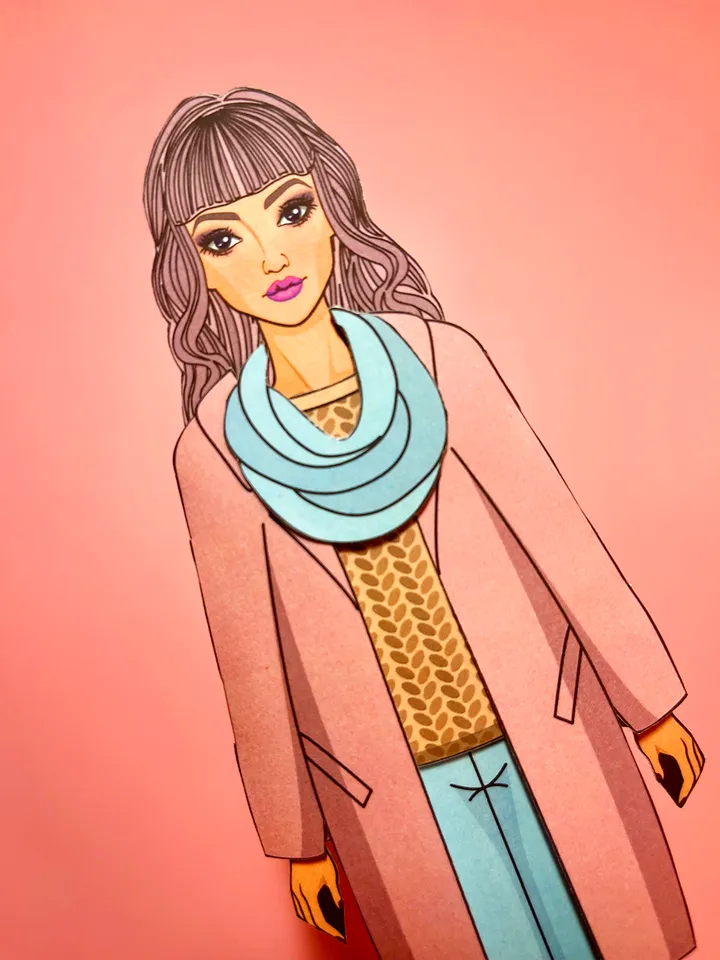 Paper doll in spring clothes