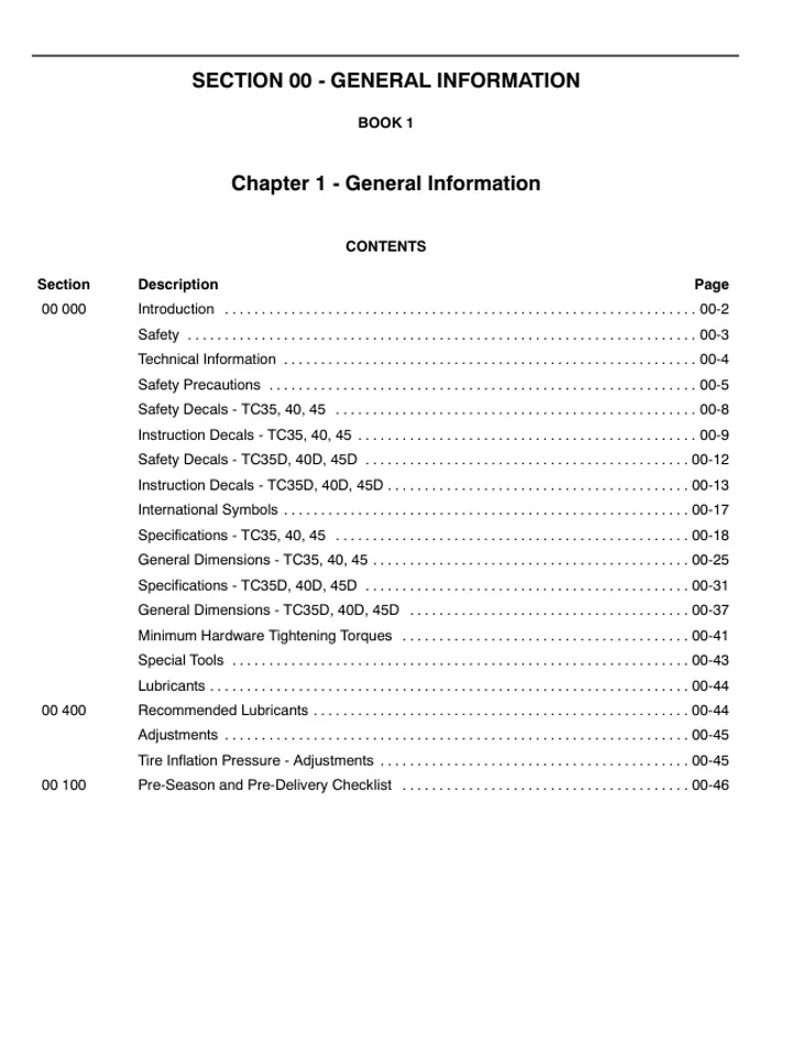 New Holland TC40D TC45D Tractors Service Shop Manual Repair