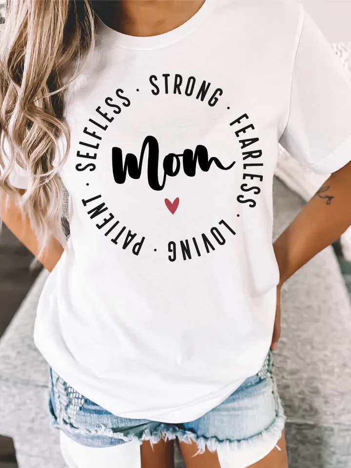 Mom Life SVG, Mom Strong,Selfless, Fearless, Worthy, Loving Svg, Funny Mom Svg File for Cricut, Girl Mama Png, Boy Mom Shirt, Silhouette