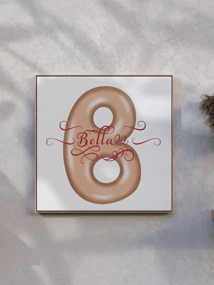 Bella - name in Samantha style with bright letters, digital design