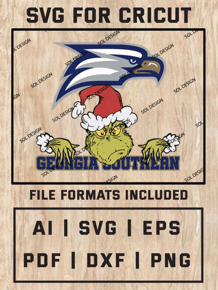 Grinch Georgia Southern Eagles SVG, NCAA SVG Design, NCAA Georgia Southern Eagles SVG, NCAA Eagles Cricut, Christmas Svg, Grinch svg, Digital Download
