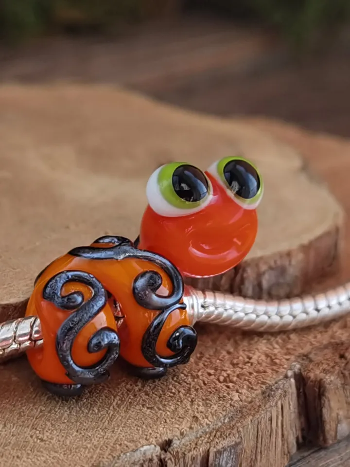 Snake beads Glass snake dread beads Large hole beads European beads European bracelet Snake Charm beads snake lampwork beads big hole bead