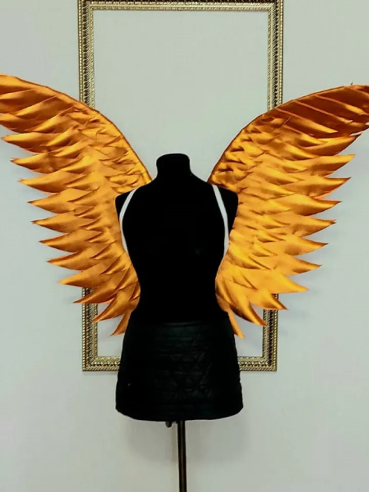 Bronze Wings Costume, Angel wings, phoenix wings, wings of fire, Sexy cosplay, fire bird, Gold Adult wings