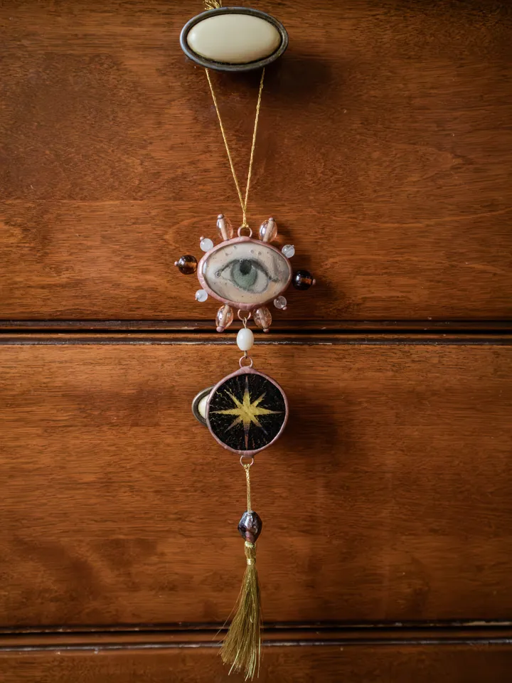 Stained glass ornament, Glass home décor