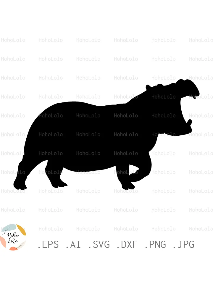 Hippopotamus Svg, Hippopotamus Silhouette, Hippopotamus Cricut, Hippopotamus Stencil, Hippopotamus Template Dxf, Hippopotamus Clipart Png