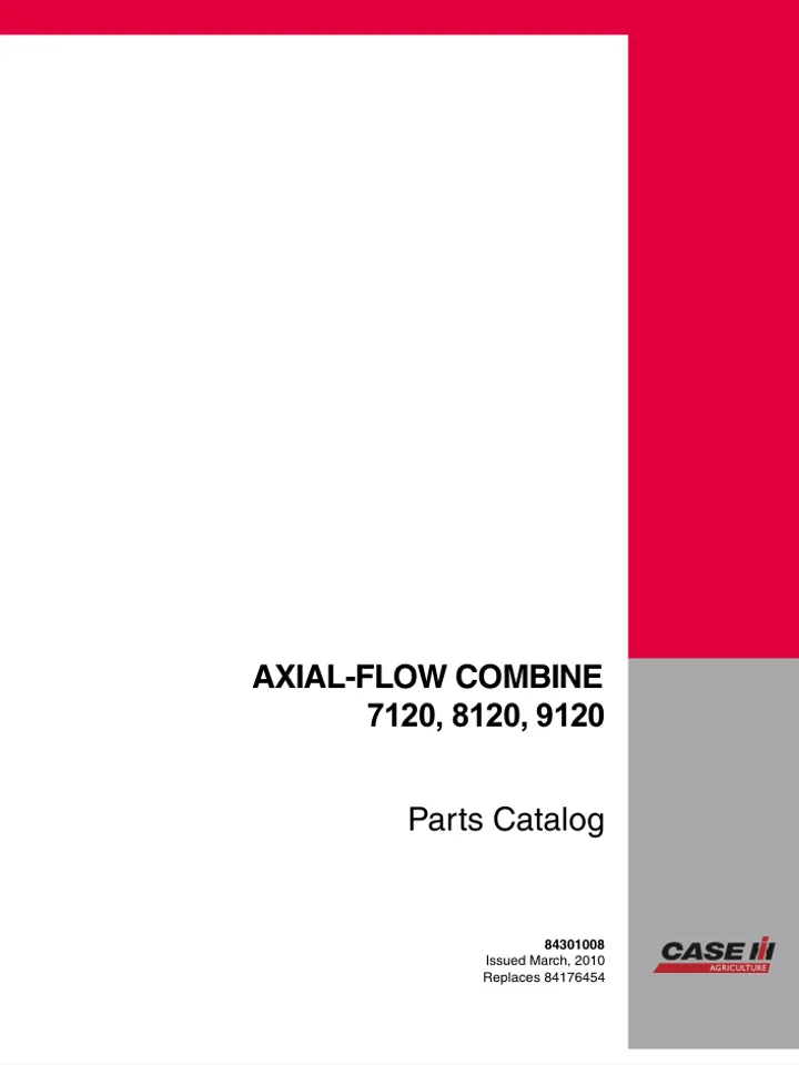 CASE IH 7120 8120 9120 COMBINE PARTS ENGINE CATALOG MANUAL
