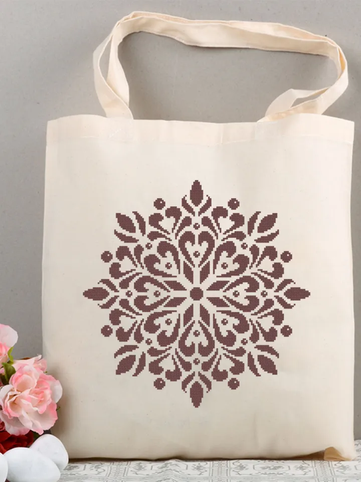 Easy mandala cross stitch pattern download PDF Monochrome geometric pattern digital PDF Quick cross stitch chart Modern beginner stitch #M56