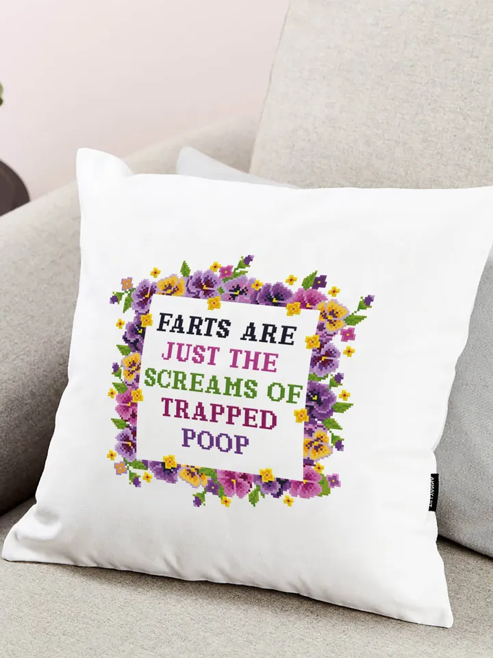 Funny cross stitch pattern download PDF Modern cross stitch quote, Floral frame cross stitch chart, Flowers embroidery PDF Framed quote #Q20