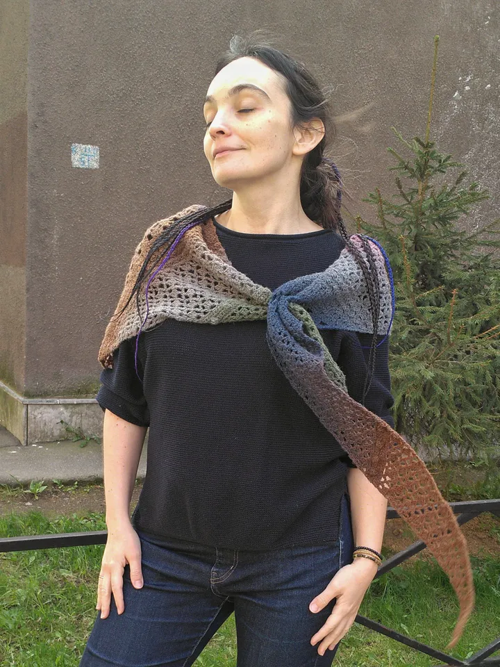 Crochet Pattern Shawlette Ewaly PDF