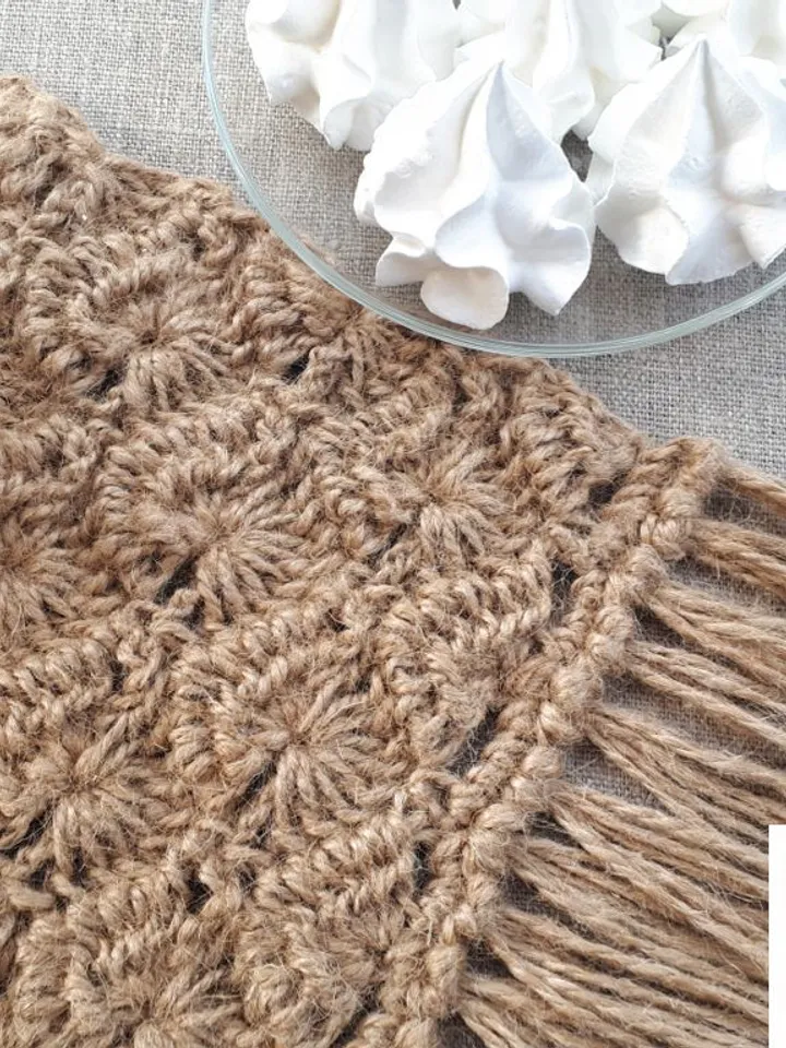 CROCHET PATTERN Coaster crochet pattern Rustic Mug Rug tutorial pdf DIY placemat digital Table mat pdf Boho crochet placemat pattern