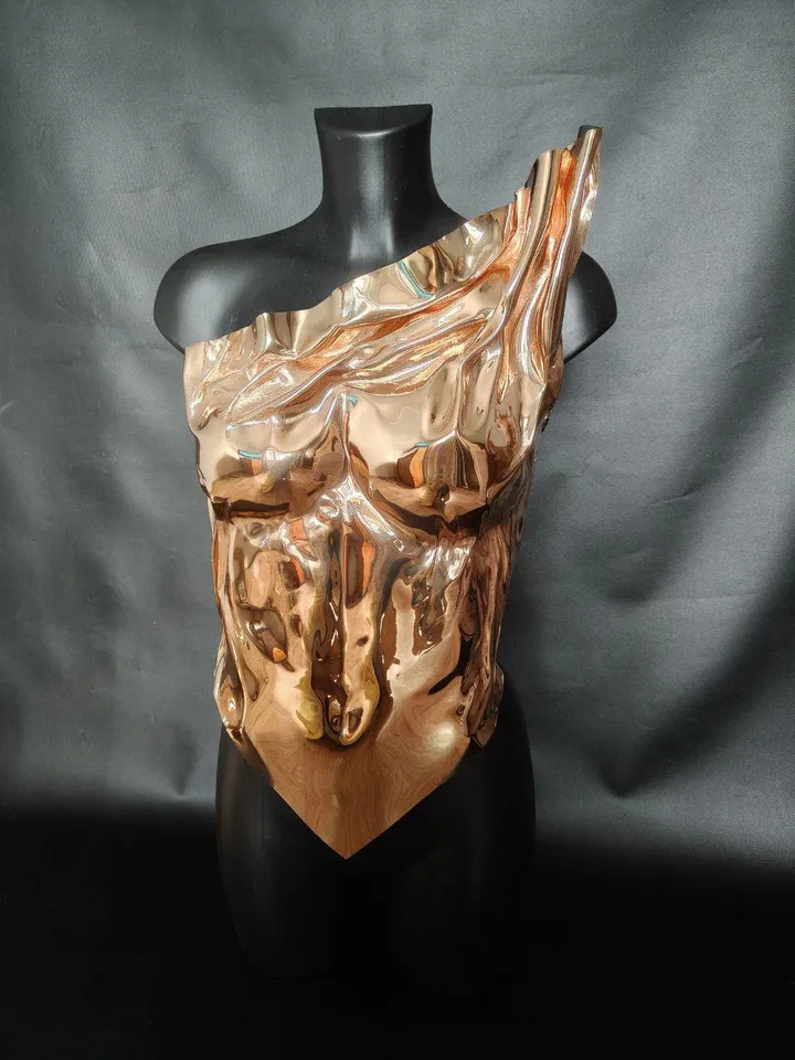 Golden corset, mirror corset, mirror armor, corset, cuirassa, women's armor, festival clothing, burning men