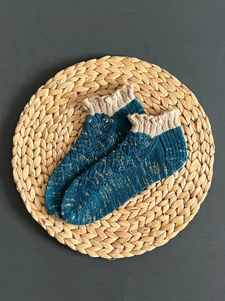 Bright warm handmade womens socks/ Warm knitted accessory