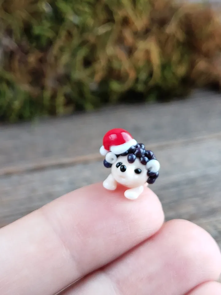MINIATURE ANIMALS Hedgehog figurine Hedgehog miniature Baby Hedgehog Glass Hedgehog decor Hedgehog gift Tiny Hedgehog Fairy garden animal