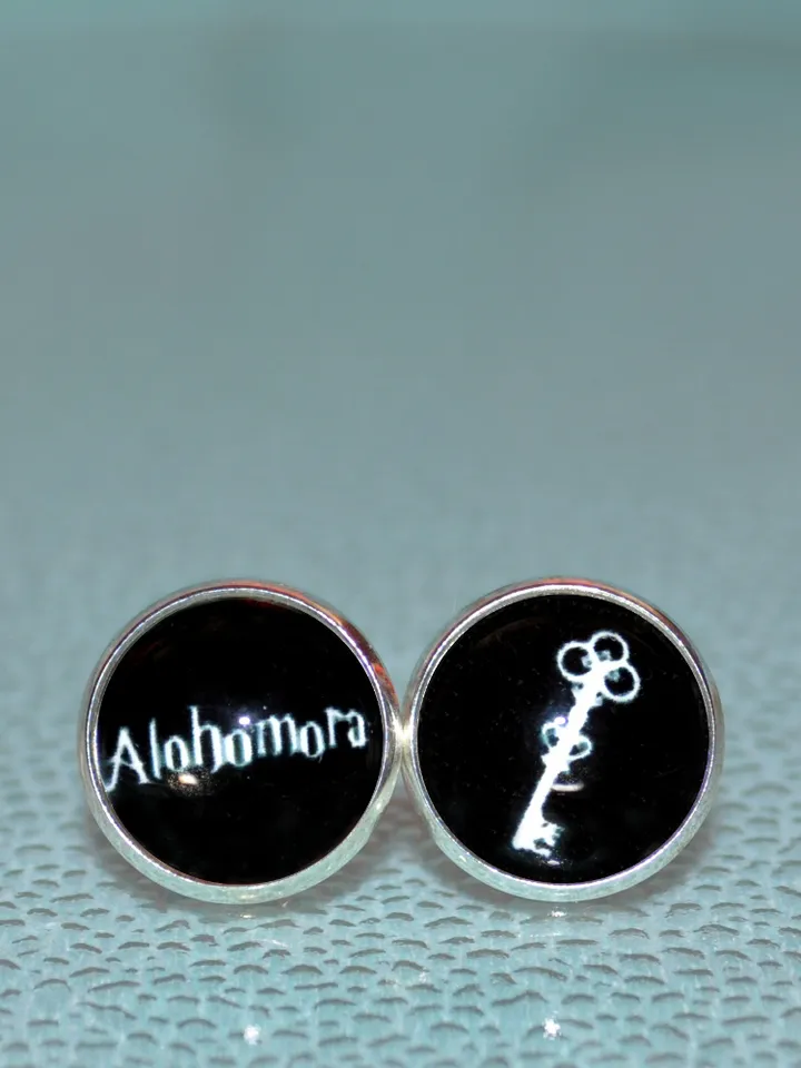 Harry Potter Earrings, Alohomora earrings studs gift for fans