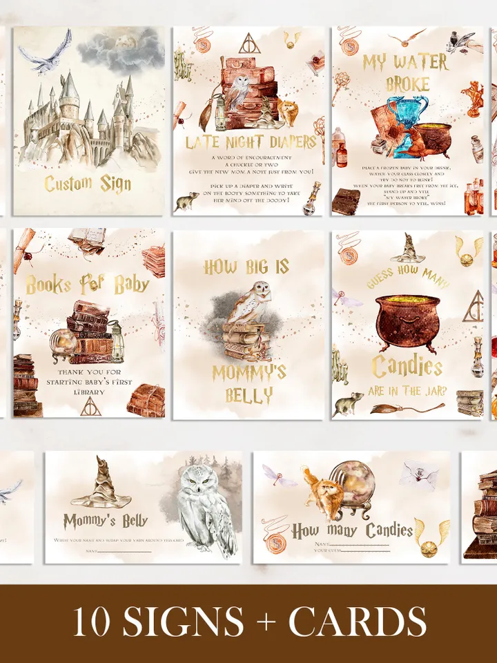 Wizarding World Baby Shower Games; Magic School Baby Shower Games; Printable Wizarding World Baby Shower Party Games; wP66