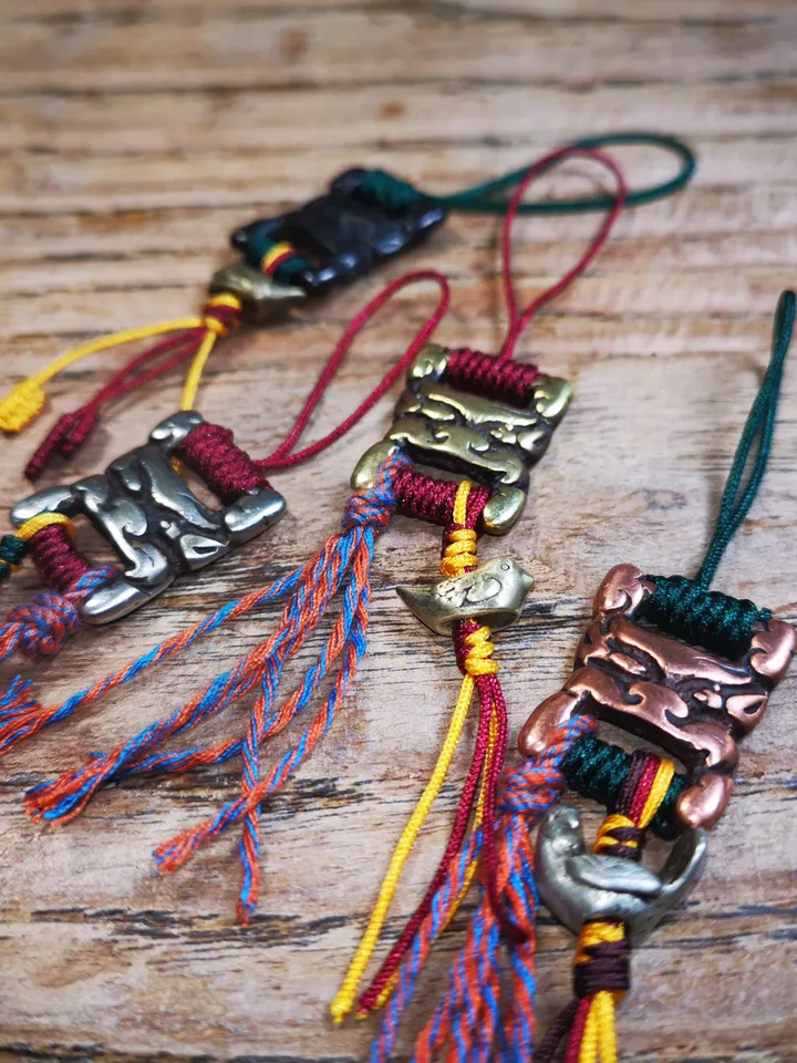 Gandhanra Handmade Scripture Book Buckle Amulet Pendant,Handwoven Backpack Bag Hanging Charm Decor | Handbag Key Ring | Car Key Chain Gifts
