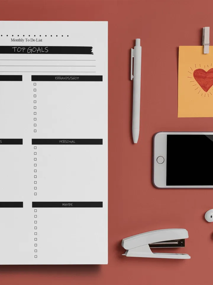 Monthly To Do List Fully Editable Printable Template, Monthly Planner, To Do List Template, Monthly Checklist, Planner Insert
