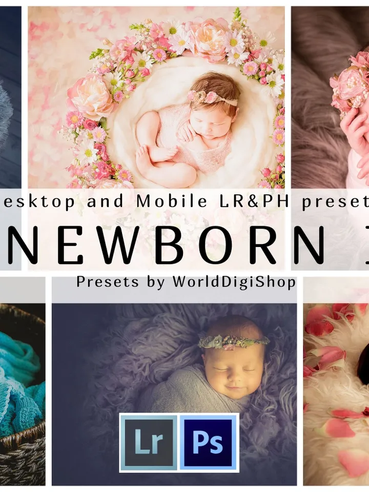 110 Newborn Lightroom Presets Exclusive Collection, Newborn Presets, Desktop Presets, Mobile Presets, Baby Preset, DNG, XMP, Lrtemplate