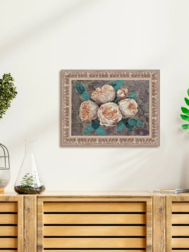 "Roses" oil small impasto painting flower stilllife original wall art picture artwork floral