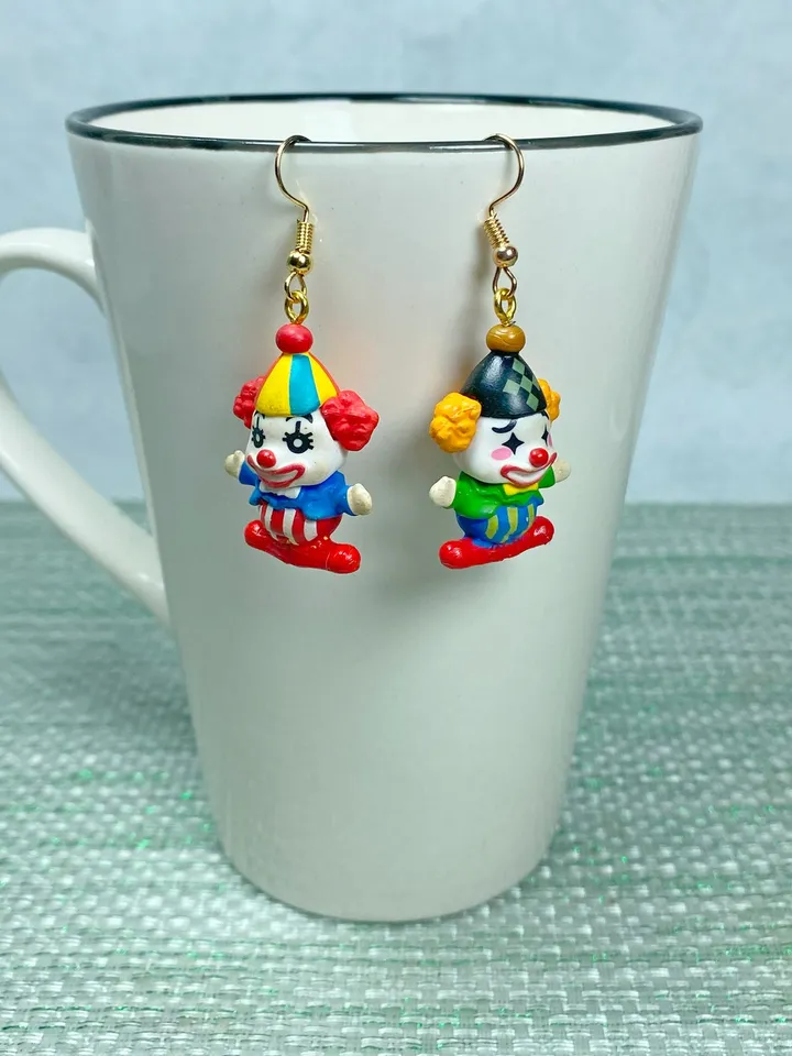 Clown earrings. Handmade jewelry.