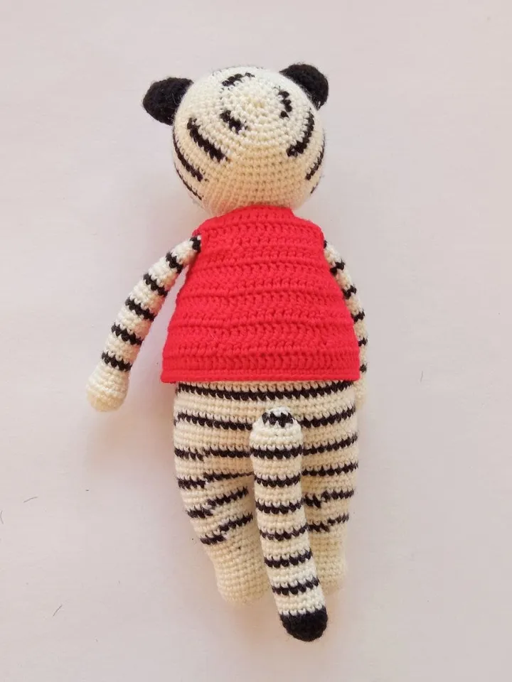 White crochet tiger , small teddy tiger gift for kids, crochet toy tiger Chinese symbol 2022 realistic stuffed animal