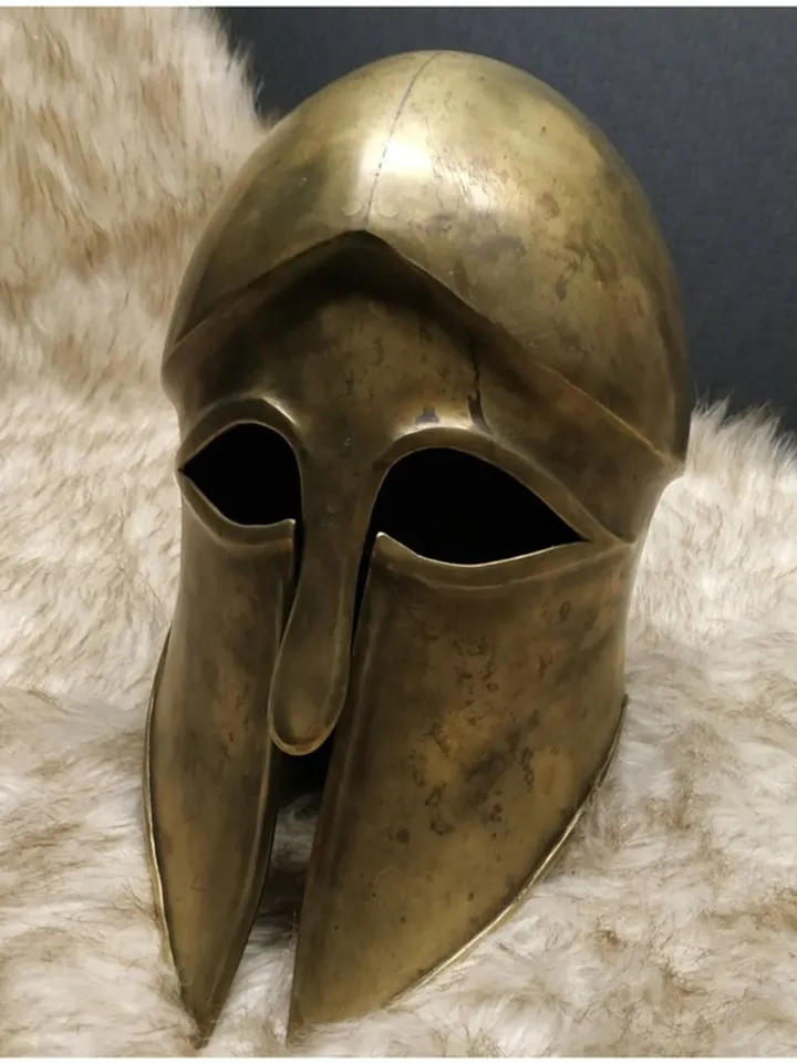 Ancient Greek - helmet of king Leonid - king of Sparta - Spartan helmet - brass