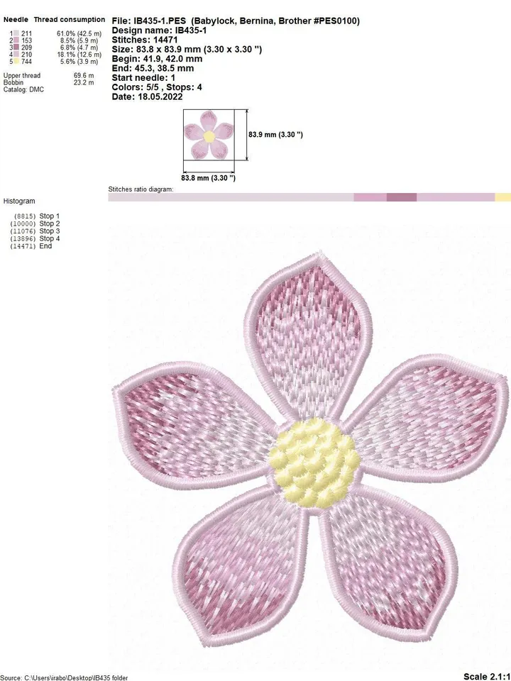 Water lily FSL machine embroidery design 3D flower for making hairpins, brooches or other jewelry Flower FSL Embroidery pattern flower motif