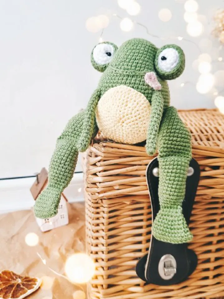 Stuffed frog plush toy. Cute soft frog for baby shower gift.