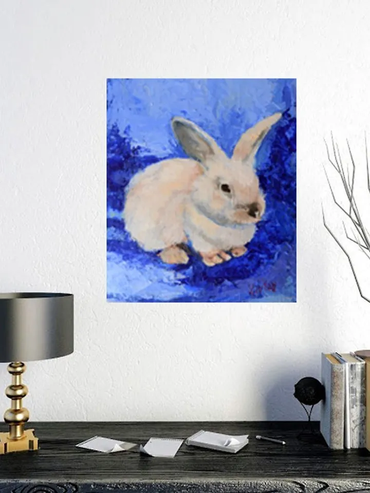 Bunny Oil Painting Animal Original Art Rabbit Oil Artwork