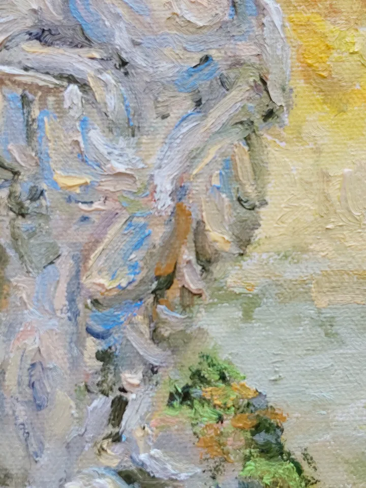 Oil painting on canvas "Autumn. Summer Garden" 40x30cm (16x12inch)