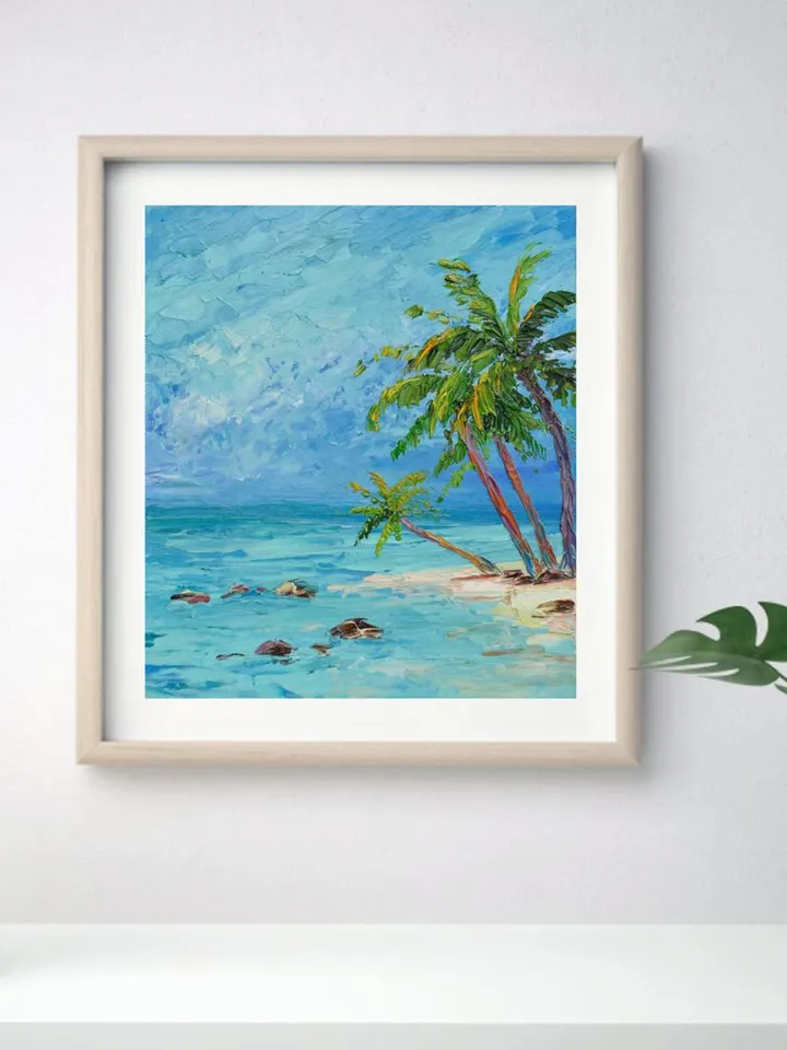 Palm tree/seascape/ジョン バルデッサリ/額装ポスター