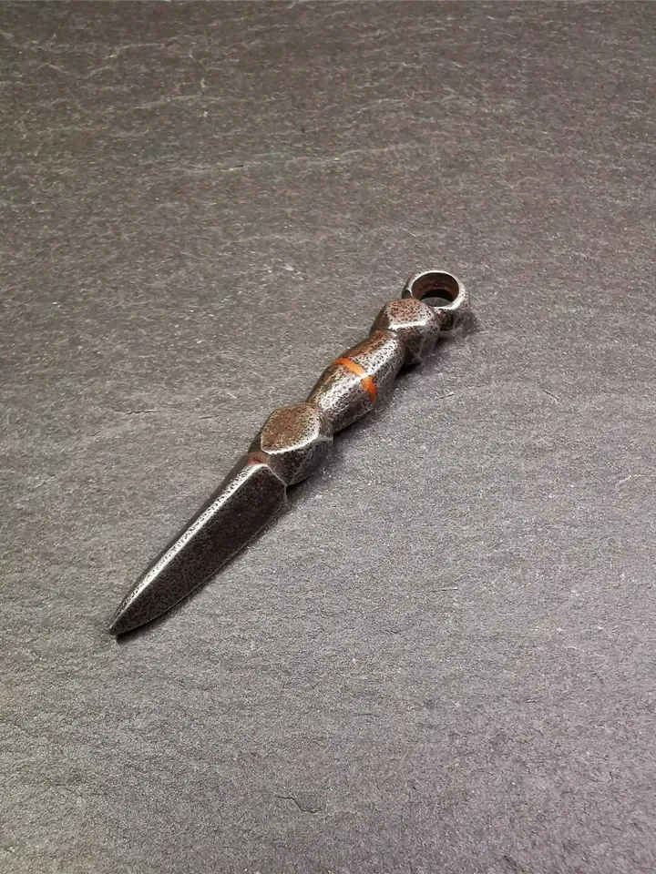 Gandhanra Handmade Tibetan Amulet ,Kila(Dorje Phurba) , Trantic Buddhism Ritual Implement Pendant,Made of Cold Iron,2.2"