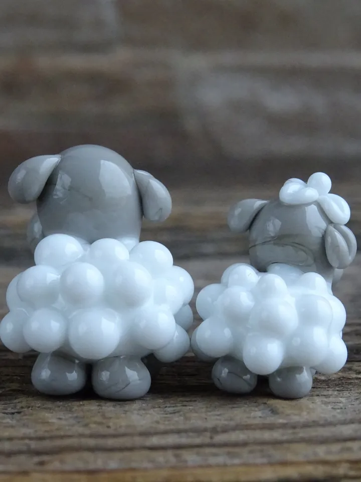 GLASS FIGURINES Sheep figurine Glass sheep Miniature sheep tiny sheep Tiny glass animals Nativity scene Terrarium Dollhouse miniature