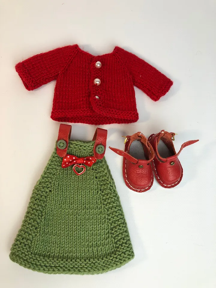 Paola Reina Doll 3 ITEMS Set: Exclusive Handmade Outfit - Sundress, Sweater, Shoes