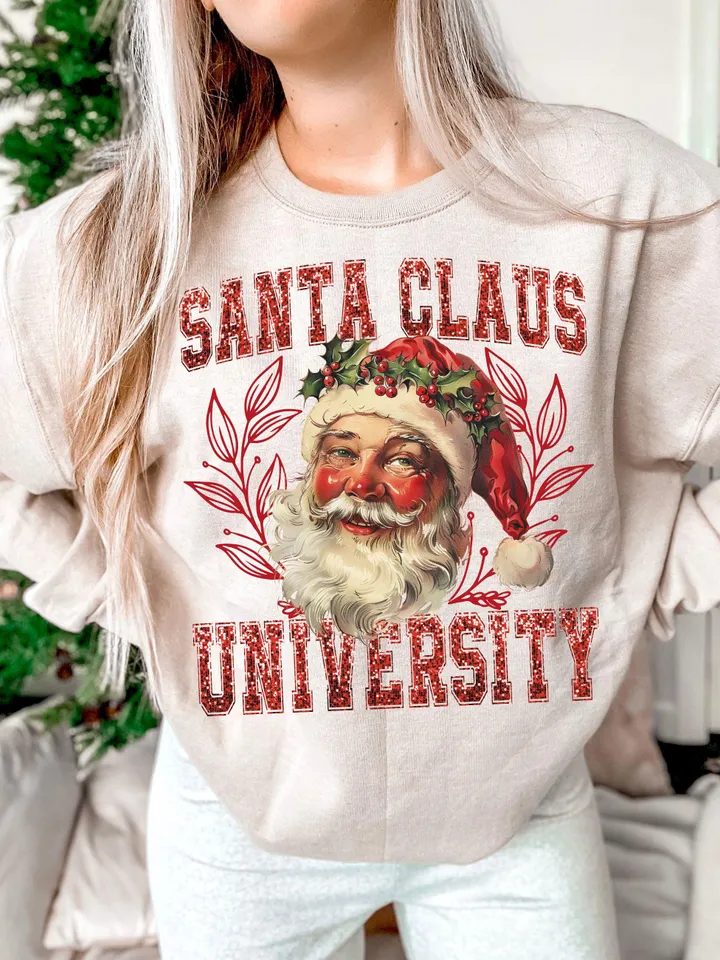 Santa Universty PNG, Retro Christmas png, Vintage Santa png, Christmas png, Santa Claus png, Merry Christmas png, Santa png, Sublimation png