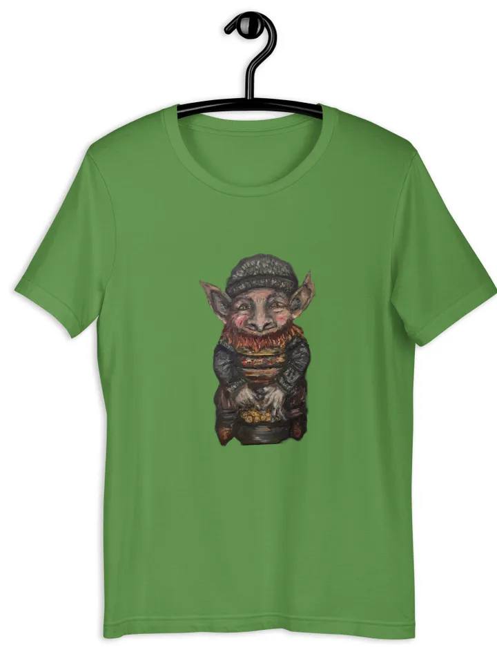 Leprechaun Unisex t-shirt made from my original painting,unique handmade humorous t shirt,designer shirts,artistic,st Patric day gifts.